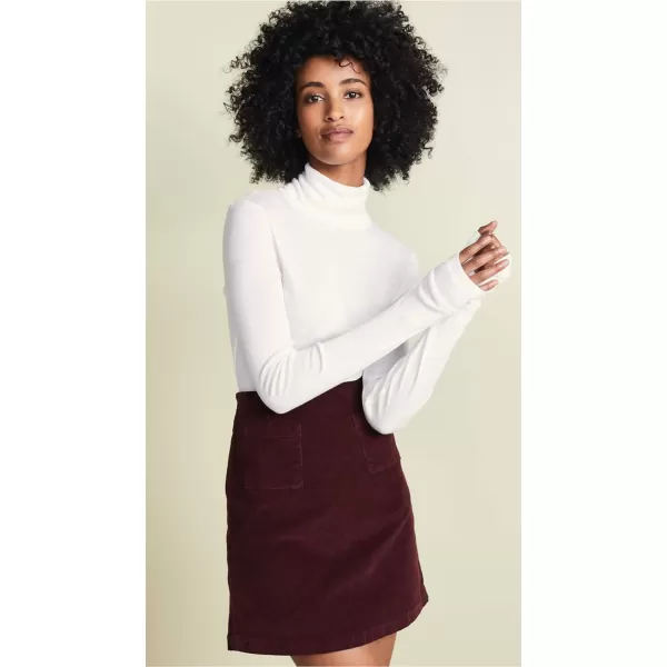 Splendid 1x1 Rib Long Sleeve Turtleneck ShirtWhite