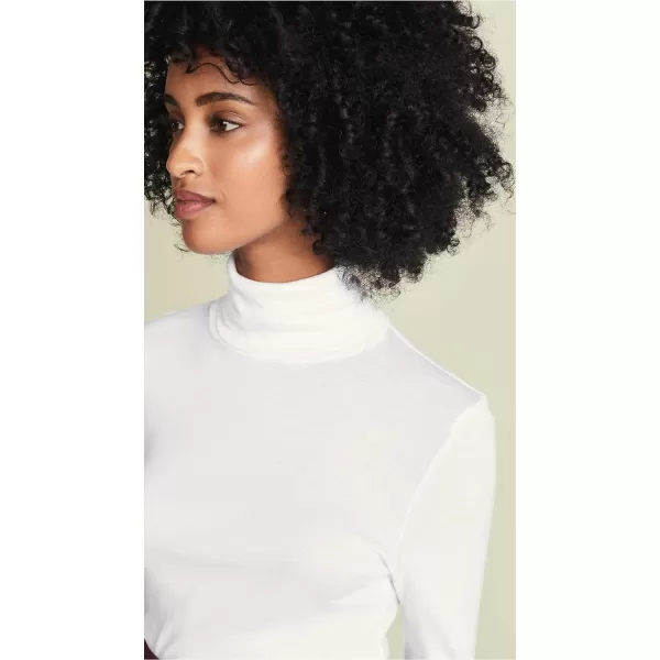 Splendid 1x1 Rib Long Sleeve Turtleneck ShirtWhite