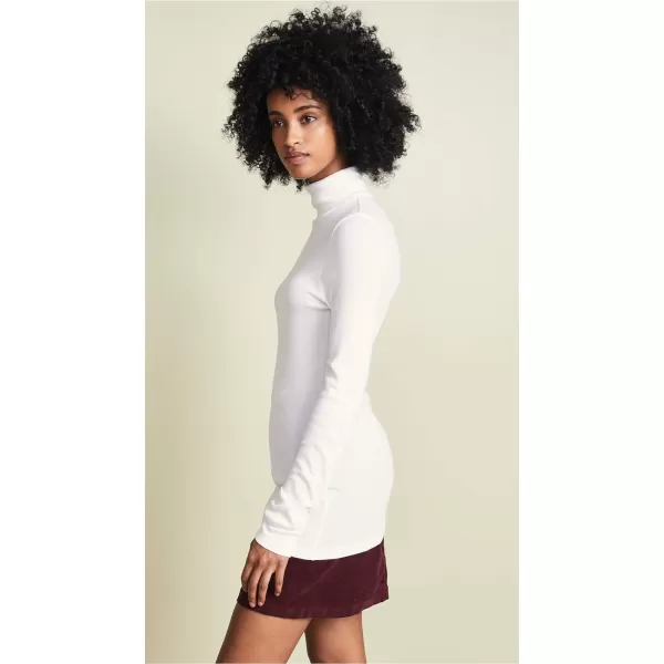 Splendid 1x1 Rib Long Sleeve Turtleneck ShirtWhite