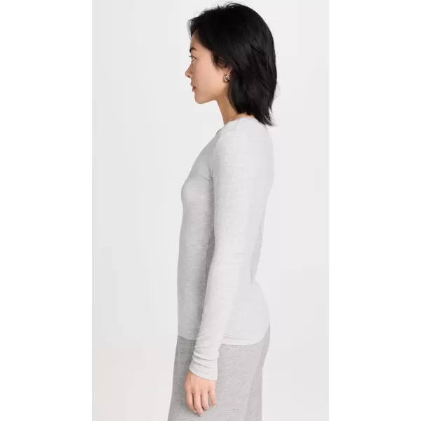 Splendid Womens 2x1 Rib Long Sleeve VNeck TShirtHeather Grey