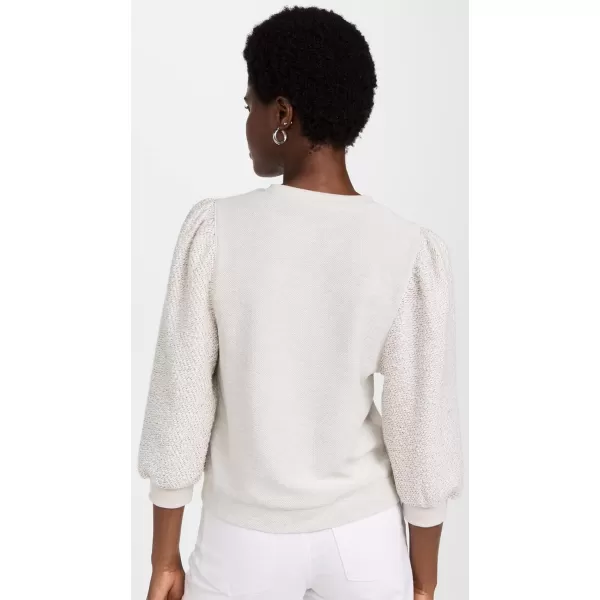 Splendid Womens Evelyn Terry Long Sleeve Pullover SweatshirtStone