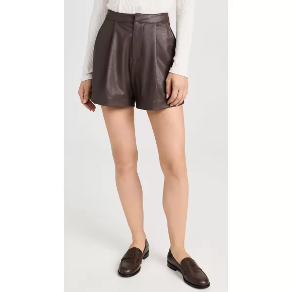 Splendid Womens Faux Leather ShortsChocolate