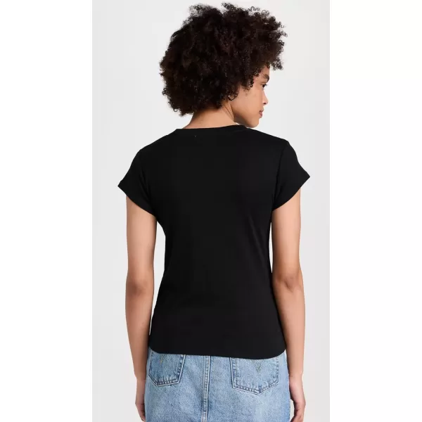 Splendid Womens Faye 1x1 Crew Neck TeeBlack