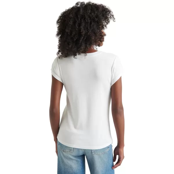 Splendid Womens Faye 1x1 Crew Neck TeeWhite