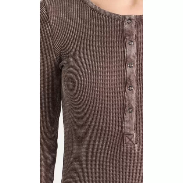 Splendid Womens Forever Henley Mini DressChocolate