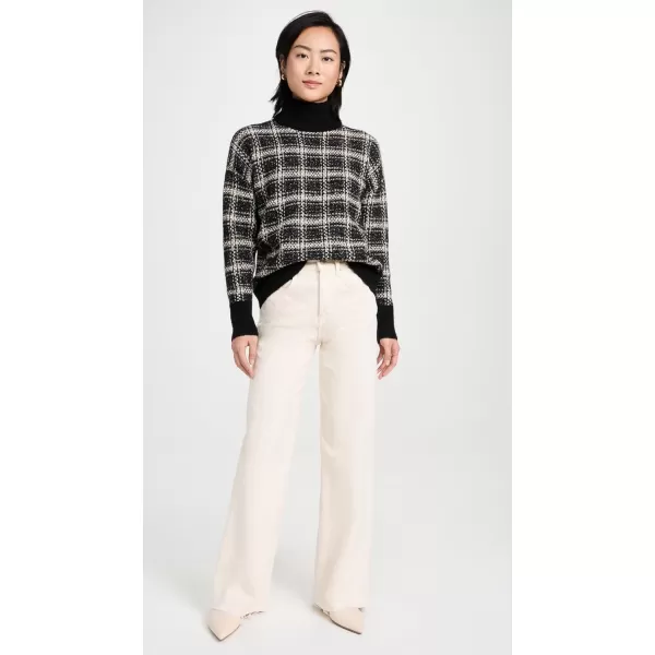 Splendid Womens Ginny Plaid TurtleneckBlack Plaid