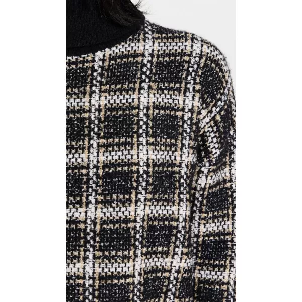 Splendid Womens Ginny Plaid TurtleneckBlack Plaid