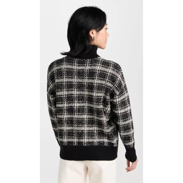 Splendid Womens Ginny Plaid TurtleneckBlack Plaid