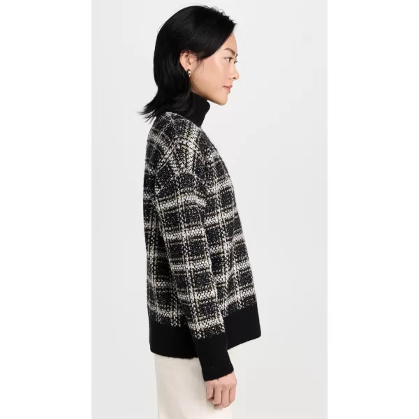 Splendid Womens Ginny Plaid TurtleneckBlack Plaid