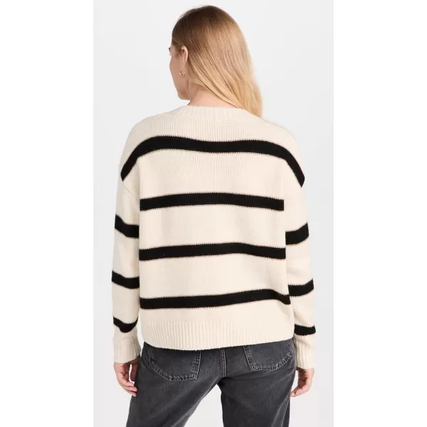 Splendid Womens Kendall Stripe CardiganOat Black Stripe