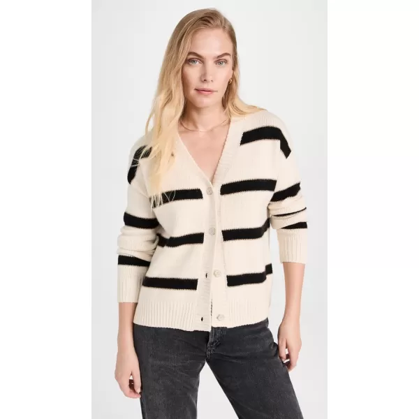 Splendid Womens Kendall Stripe CardiganOat Black Stripe