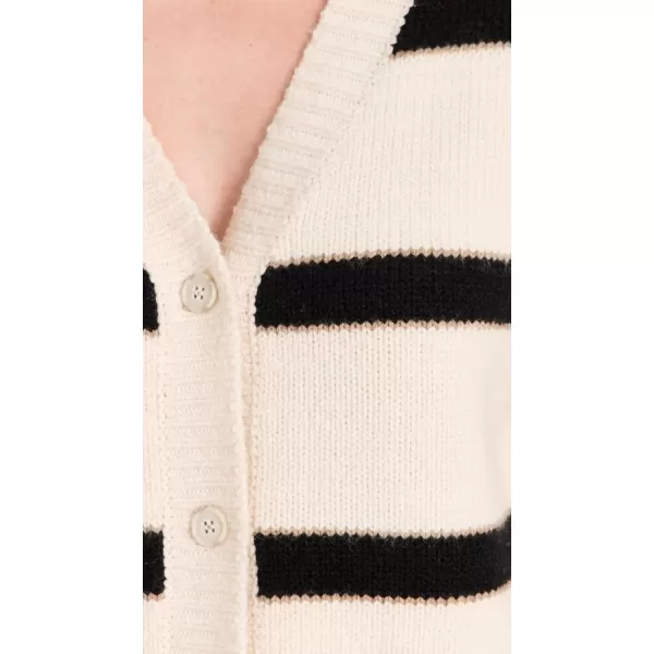 Splendid Womens Kendall Stripe CardiganOat Black Stripe