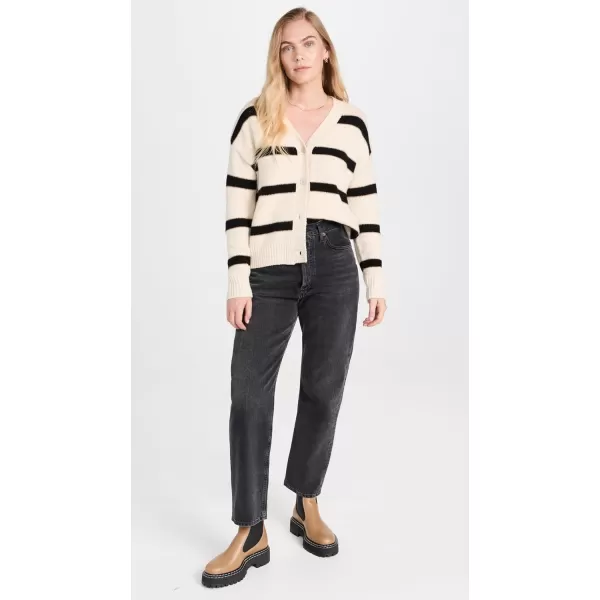 Splendid Womens Kendall Stripe CardiganOat Black Stripe