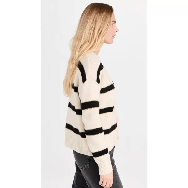 Splendid Womens Kendall Stripe CardiganOat Black Stripe