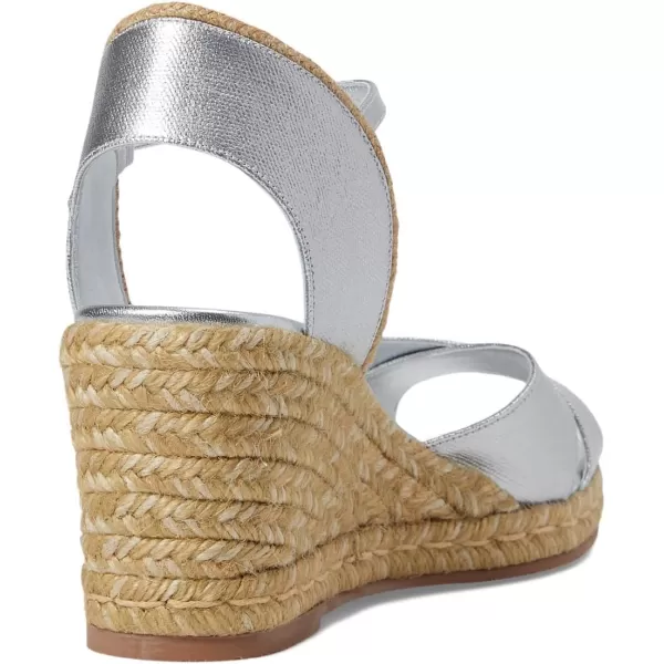 Stuart Weitzman Womens Mirela Ii Wedge EspadrillesSilverNatural