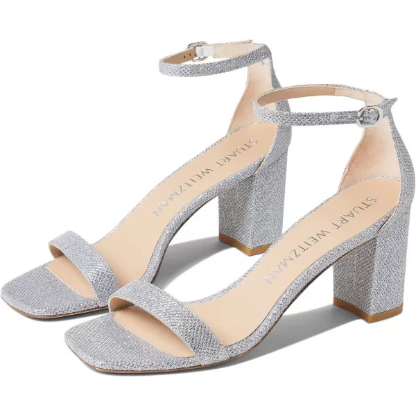 Stuart Weitzman Womens Nudistcurve 75 Block SandalsSilver