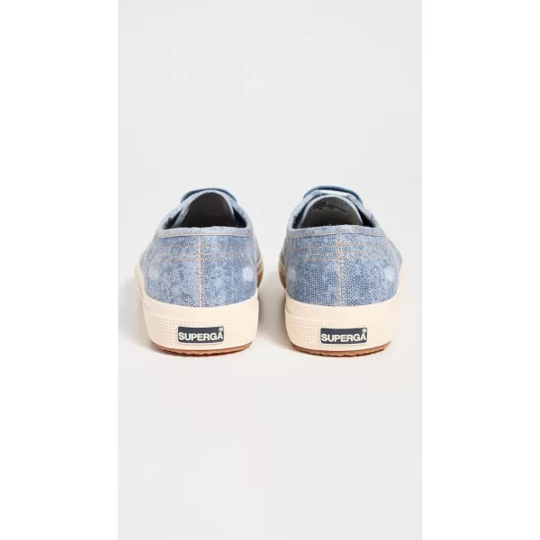 Superga Womens 2750 Denim Destroyed SneakersBlue Dustybeige Gardenia