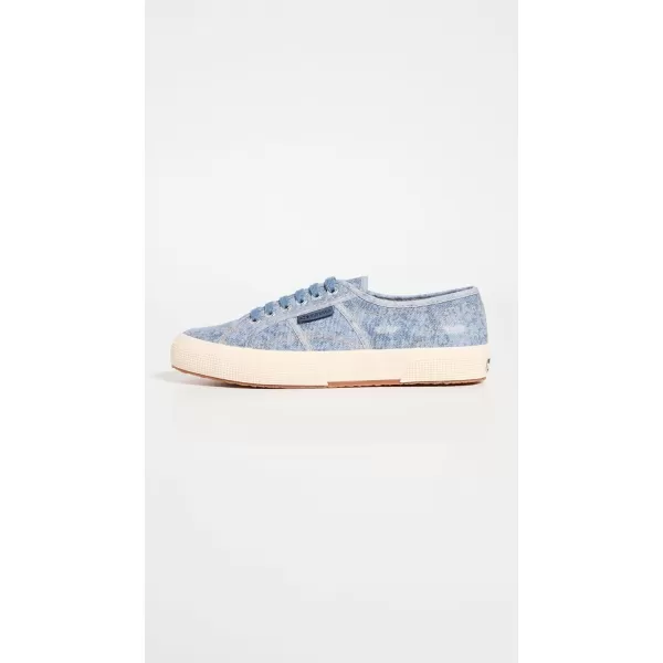 Superga Womens 2750 Denim Destroyed SneakersBlue Dustybeige Gardenia