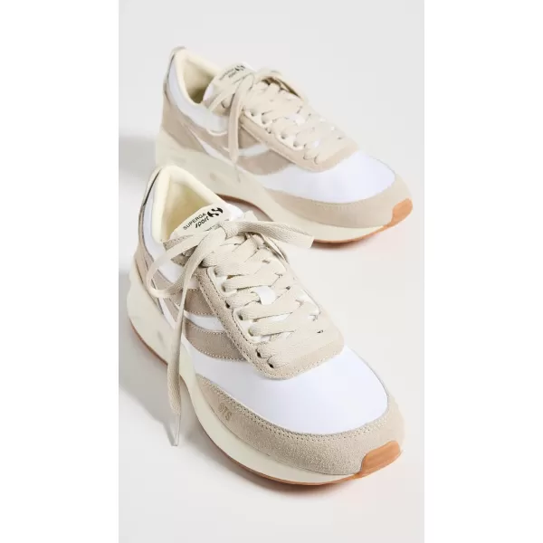 Superga Womens 4089 Training 9TS Slim SneakersWhite AvoriobeigeGum