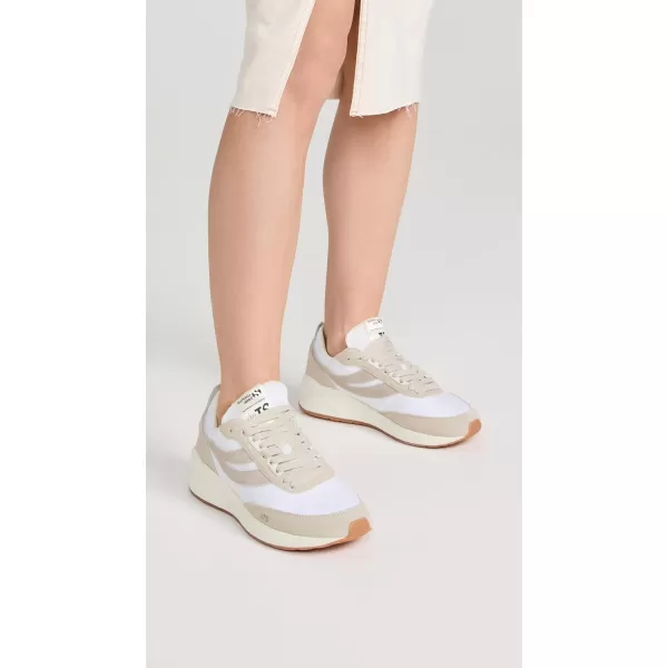 Superga Womens 4089 Training 9TS Slim SneakersWhite AvoriobeigeGum