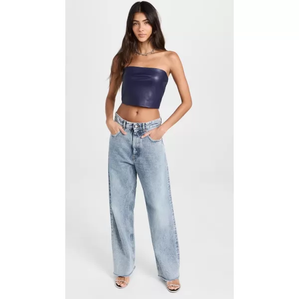 Susana Monaco Womens Faux Leather Crop Tube TopThunder