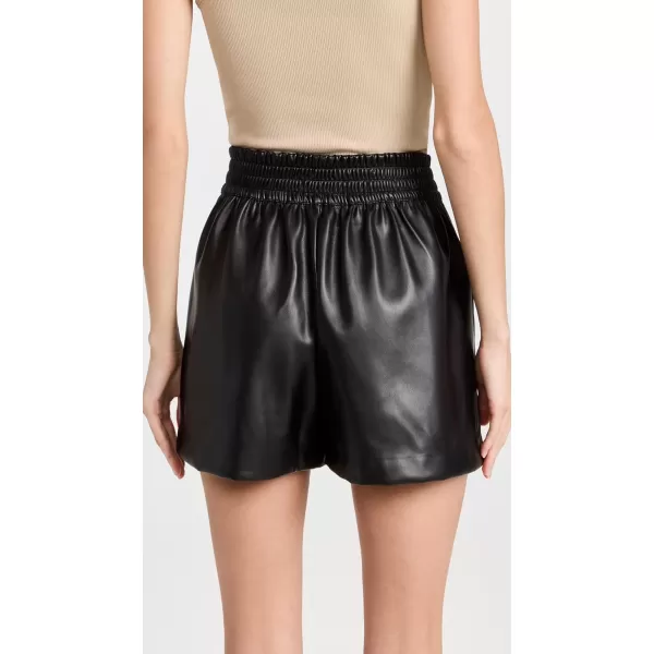 Susana Monaco Womens Faux Leather Pleated ShortsBlack