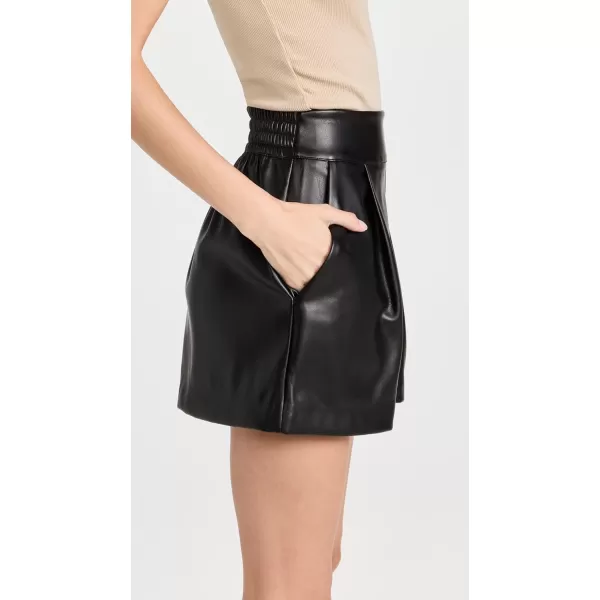 Susana Monaco Womens Faux Leather Pleated ShortsBlack