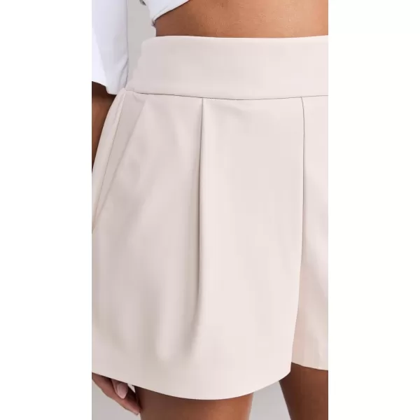 Susana Monaco Womens Faux Leather Pleated ShortsBlanched Almond