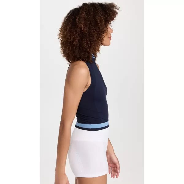 Sweaty Betty Womens Athlete Seamless Half Zip Workout TankNavy Blue