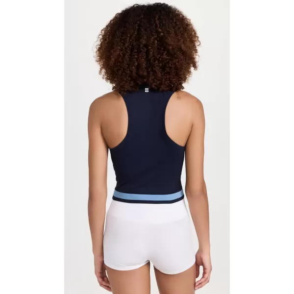 Sweaty Betty Womens Athlete Seamless Half Zip Workout TankNavy Blue