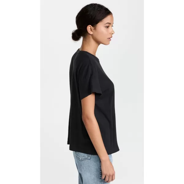 THE GREAT Womens The Boxy Crew TeeAlmost Black