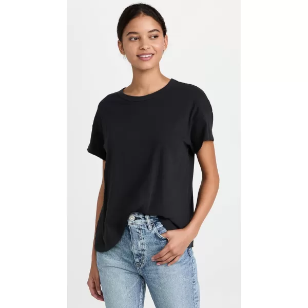 THE GREAT Womens The Boxy Crew TeeAlmost Black