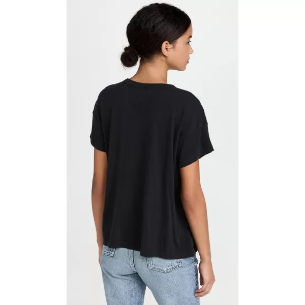 THE GREAT Womens The Boxy Crew TeeAlmost Black