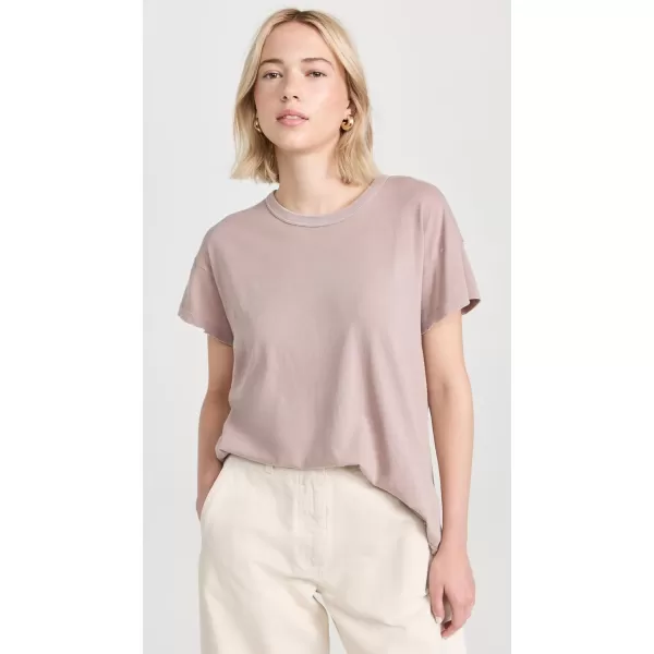 THE GREAT Womens The Boxy Crew TeeSoft Lilac