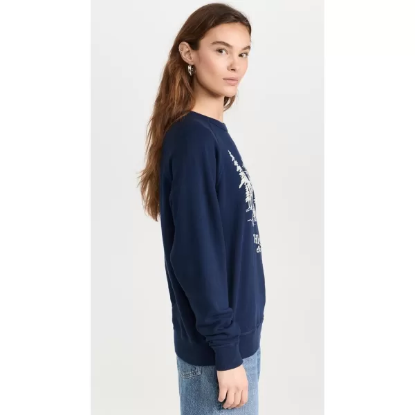 THE GREAT Womens The College Sweatshirt with Snowdrift GraphicTrue Navy