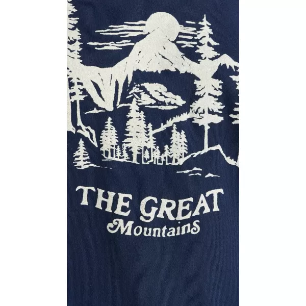 THE GREAT Womens The College Sweatshirt with Snowdrift GraphicTrue Navy