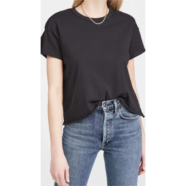 THE GREAT Womens The Crop TeeAlmost Black