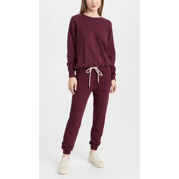 THE GREAT Womens The Cropped SweatpantsMulled Wine