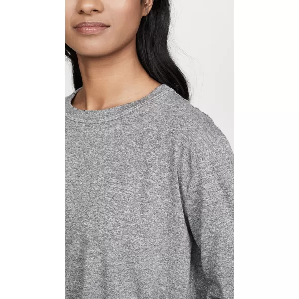 THE GREAT Womens The Long Sleeve Crop TeeHeather Grey