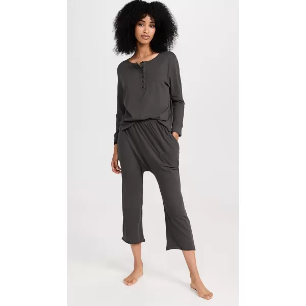 THE GREAT Womens The Lounge Crop PantsWashed Black