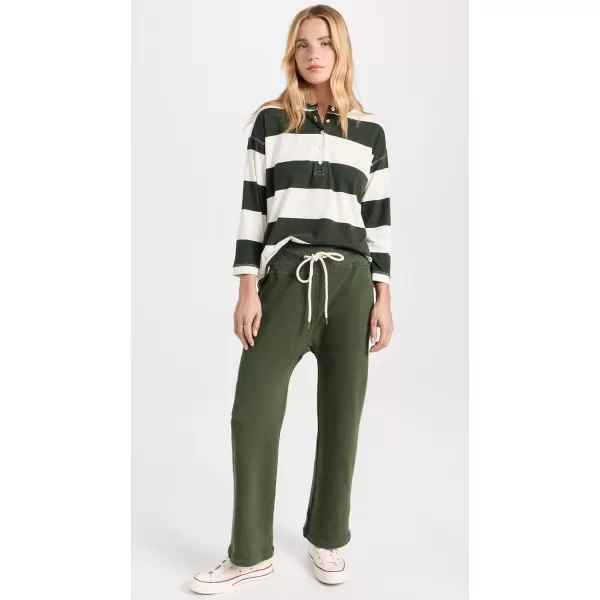 THE GREAT Womens The Shrunken HenleyDark Cypress Stripe