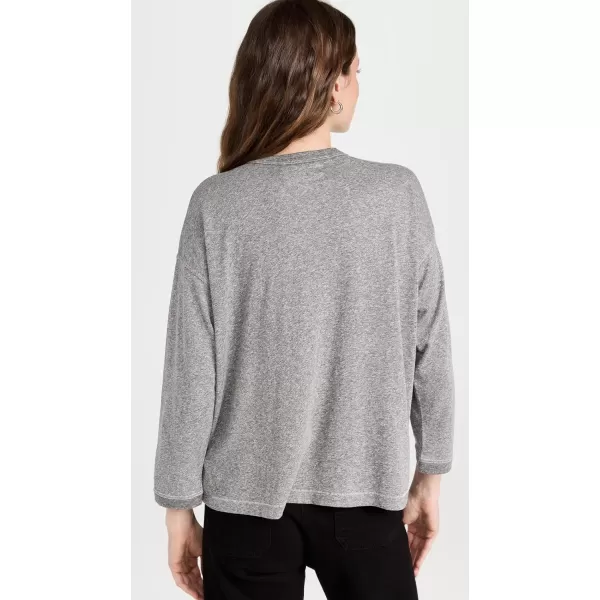 THE GREAT Womens The Shrunken HenleyHeather Grey