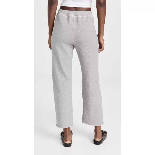 THE GREAT Womens The Wide Leg Cropped SweatpantsVarsity Grey