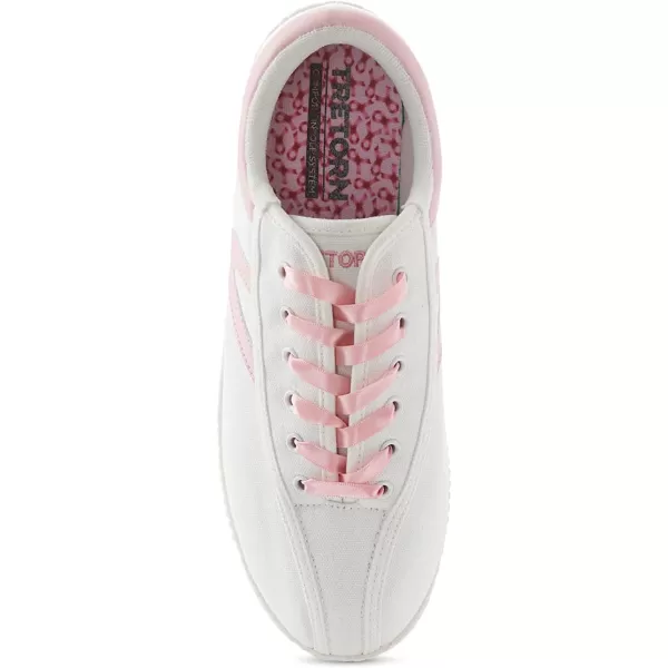 TRETORN Womens Nylite Plus Canvas SneakersWhitePink Ribbon