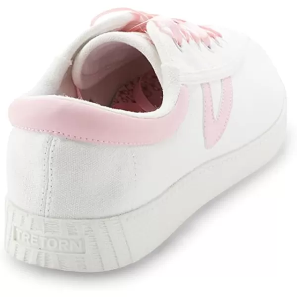 TRETORN Womens Nylite Plus Canvas SneakersWhitePink Ribbon