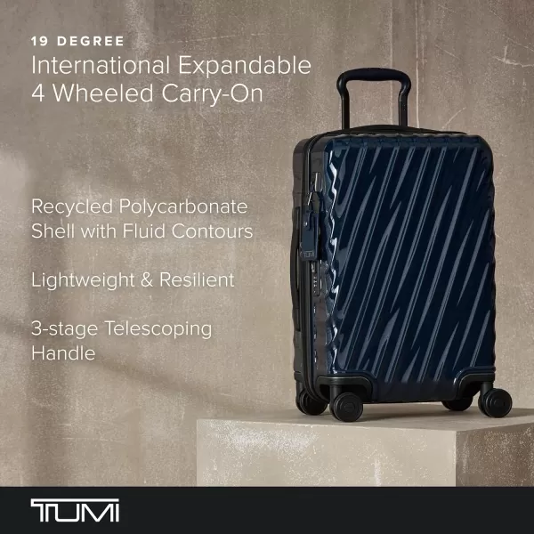 TUMI  19 Degree International Expandable 4Wheel Carry On  Hard Shell Carry On Luggage  Rolling Carry On Luggage for Plane amp International Travel  BlackNavy