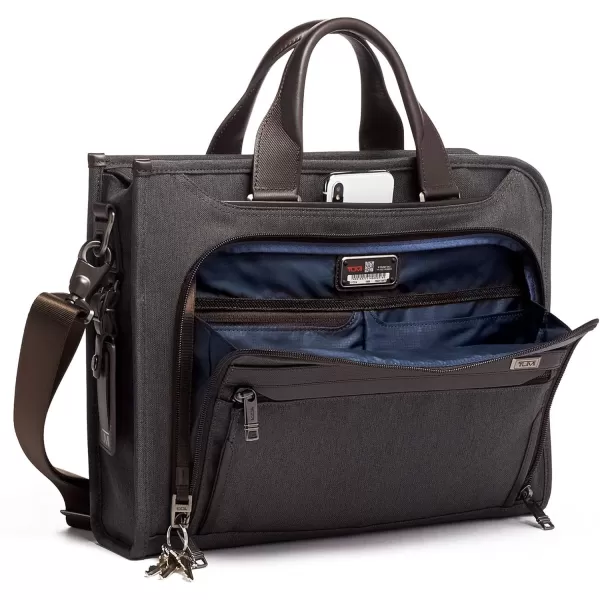 TUMI  Alpha 3 Slim Deluxe Portfolio Bag  Organizer Briefcase for Men and WomenGreyanthracite