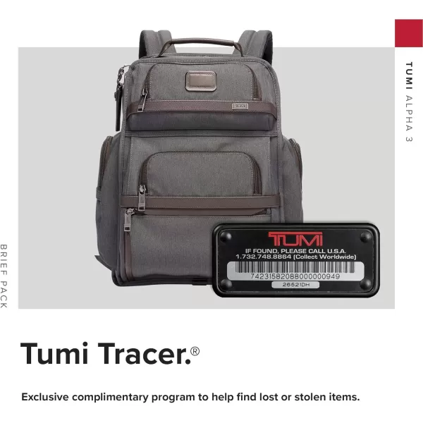 TUMI Alpha 3 Brief Pack  15 Laptop Backpack with Padded Adjustable Straps  Stores Laptop Tablet Toiletries Snacks Ipads  AnthraciteAnthracite