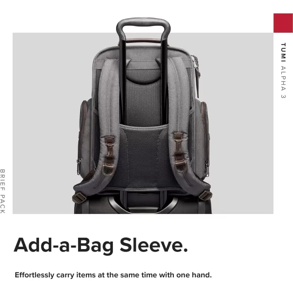 TUMI Alpha 3 Brief Pack  15 Laptop Backpack with Padded Adjustable Straps  Stores Laptop Tablet Toiletries Snacks Ipads  AnthraciteAnthracite