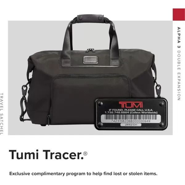 TUMI Alpha 3 Double Expansion Travel Satchel  Travel Bag for Long Weekends and More  Duffle Bag for Men and Women  AnthraciteBlack